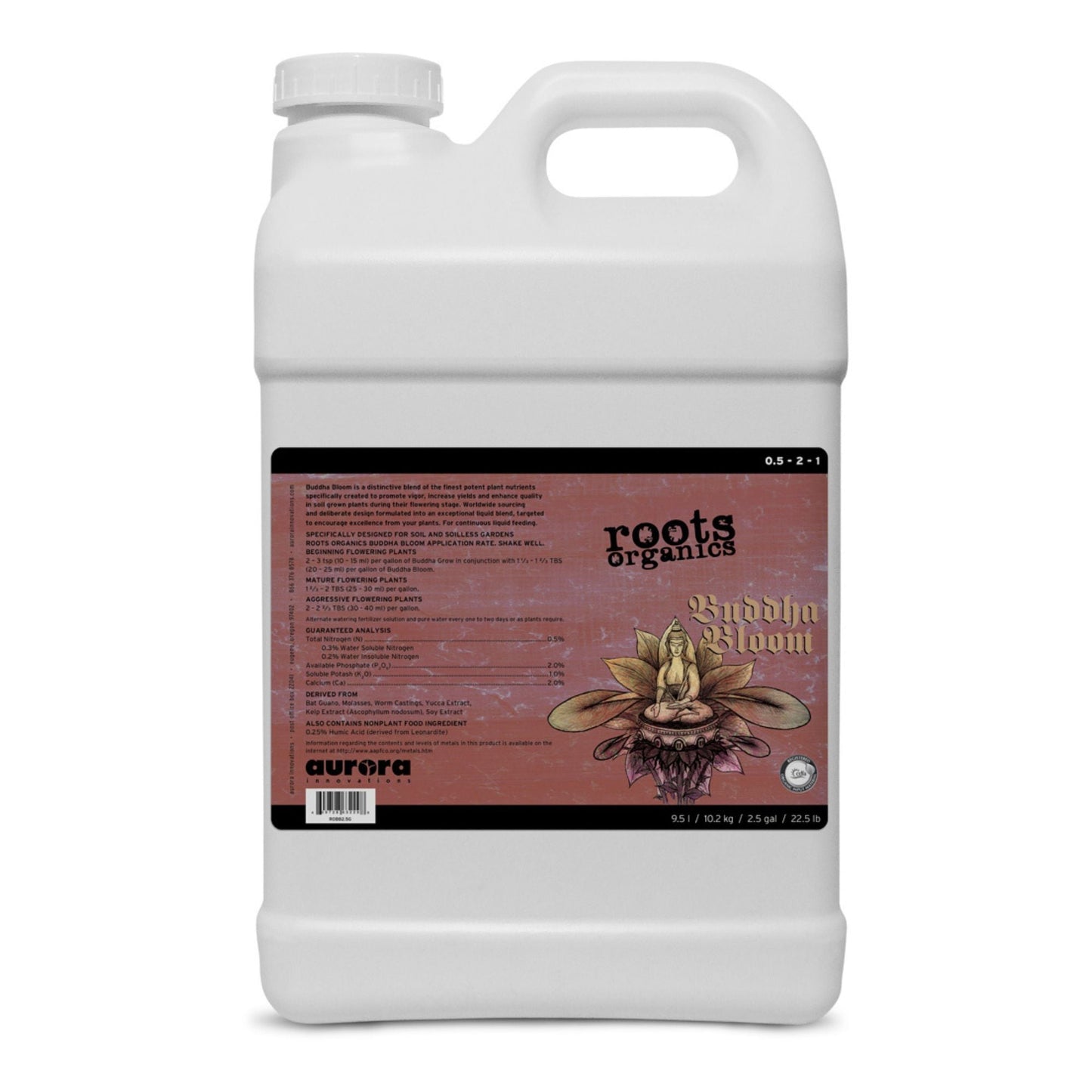 Roots Organics Buddha Bloom Liquid Flowering Nutrient for Plants, 2.5 Gallons