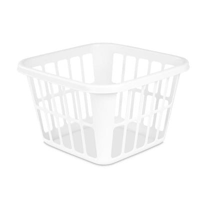 Sterilite Square Laundry Basket 1.25 Bushel Plastic Hamper with Handles, 24 Pack
