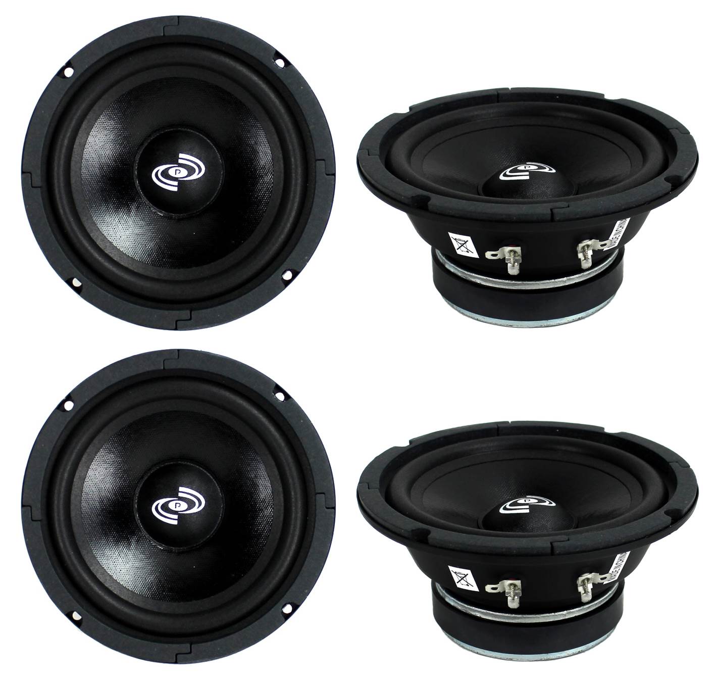 4) Pyle PDMR6 MidRange 6.5" 1200W Car Mid Bass Mid Range Woofers Audio Speakers - Find Fresh Goods