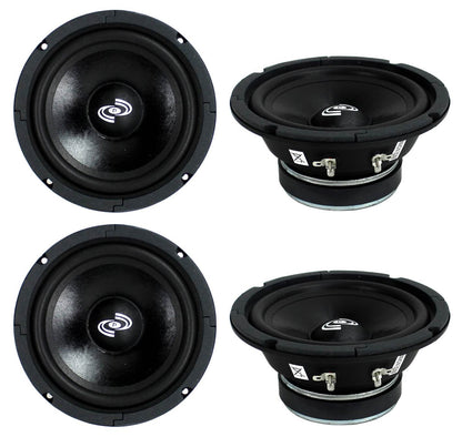 4) Pyle PDMR6 MidRange 6.5" 1200W Car Mid Bass Mid Range Woofers Audio Speakers - Find Fresh Goods