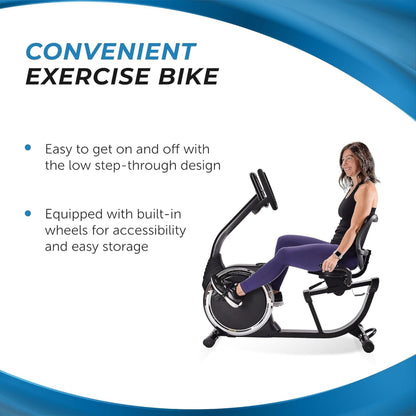 Stamina Exercise Bike, Magnetic Recumbent Machine, Lower Body Cardio Equipment