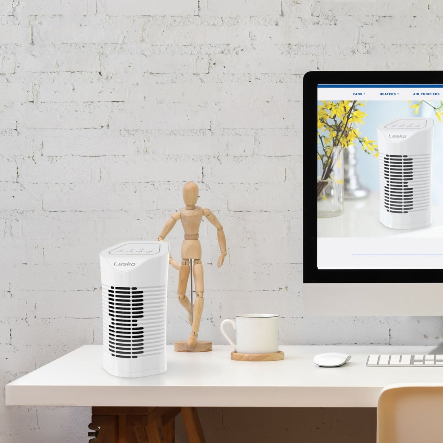 Lasko Desktop Air Purifier with 3-Stage Air Cleaning System, Portable House Fan