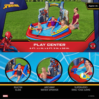 Marvel Spider-Man Inflatable Kids Outdoor Water Play Center and Water Slide