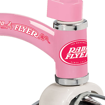 Radio Flyer 33PZ Kids Classic Style Dual Deck Tricycle with Handlebar Bell, Pink