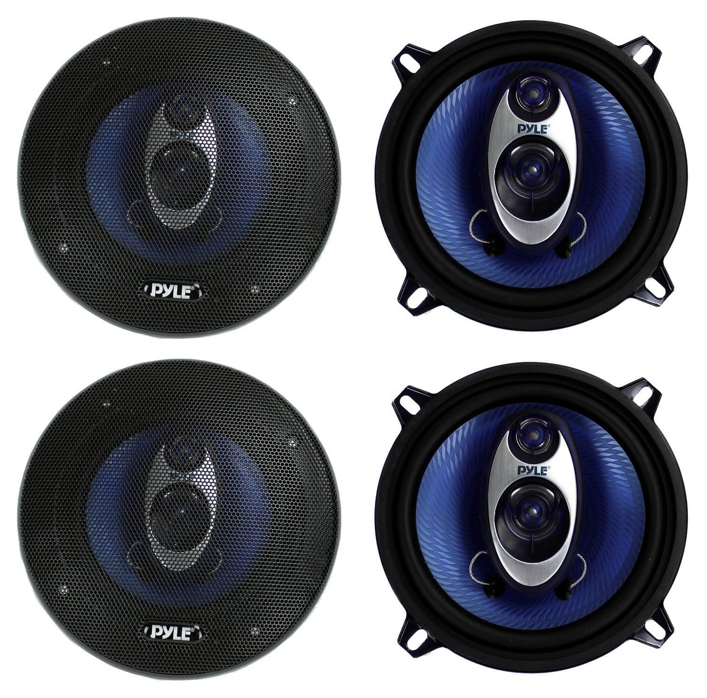 PYLE PL53BL 5.25" 400W 3-Way Car Audio Triaxial Speakers Stereo TWO PAIRS - Find Fresh Goods