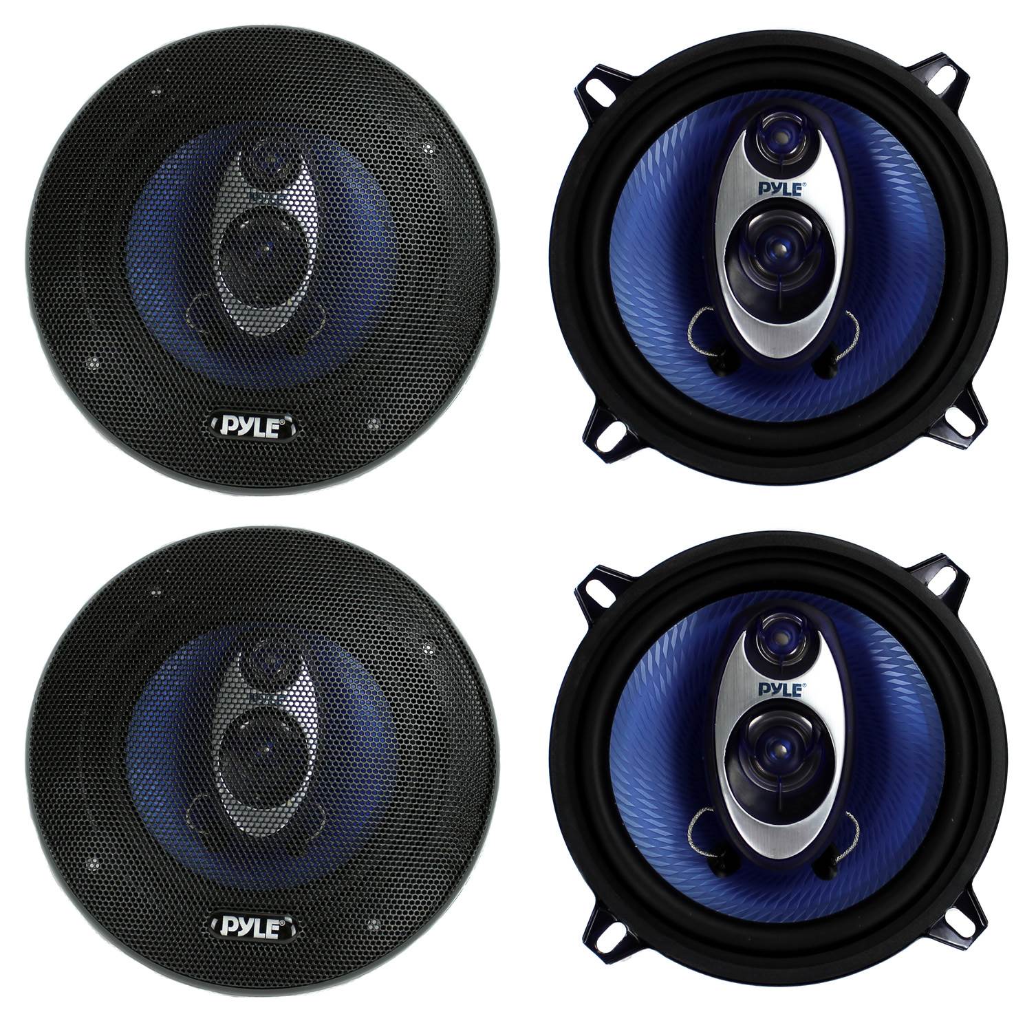 PYLE PL53BL 5.25" 400W 3-Way Car Audio Triaxial Speakers Stereo TWO PAIRS - Find Fresh Goods