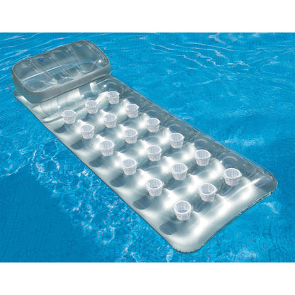 Intex 58894EP 18-Pocket French Mattress Suntanner Pool Lounger Float w/ Headrest