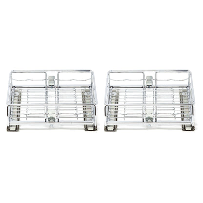 Origami 2SD-10 Kitchen Sliding Pullout Cabinet Storage Organizer, Silver, 2 Pack