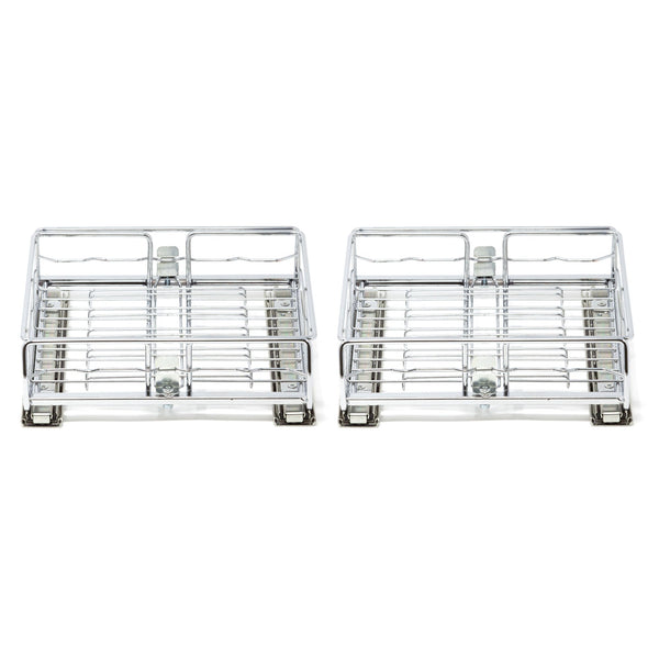 Origami 2SD-10 Kitchen Sliding Pullout Cabinet Storage Organizer, Silver, 2 Pack