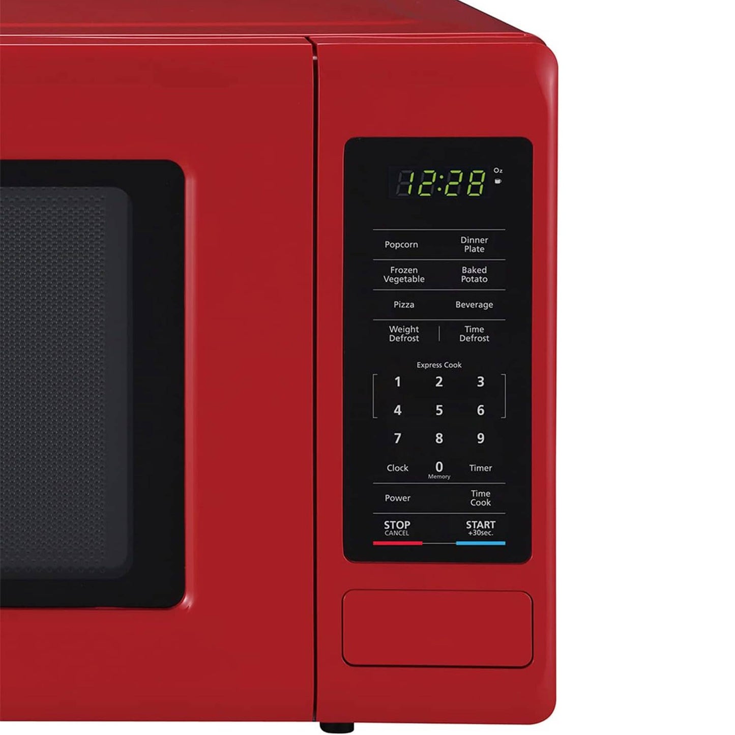 Magic Chef 0.9 Cubic Feet 900W Small Stainless Countertop Microwave Oven, Red