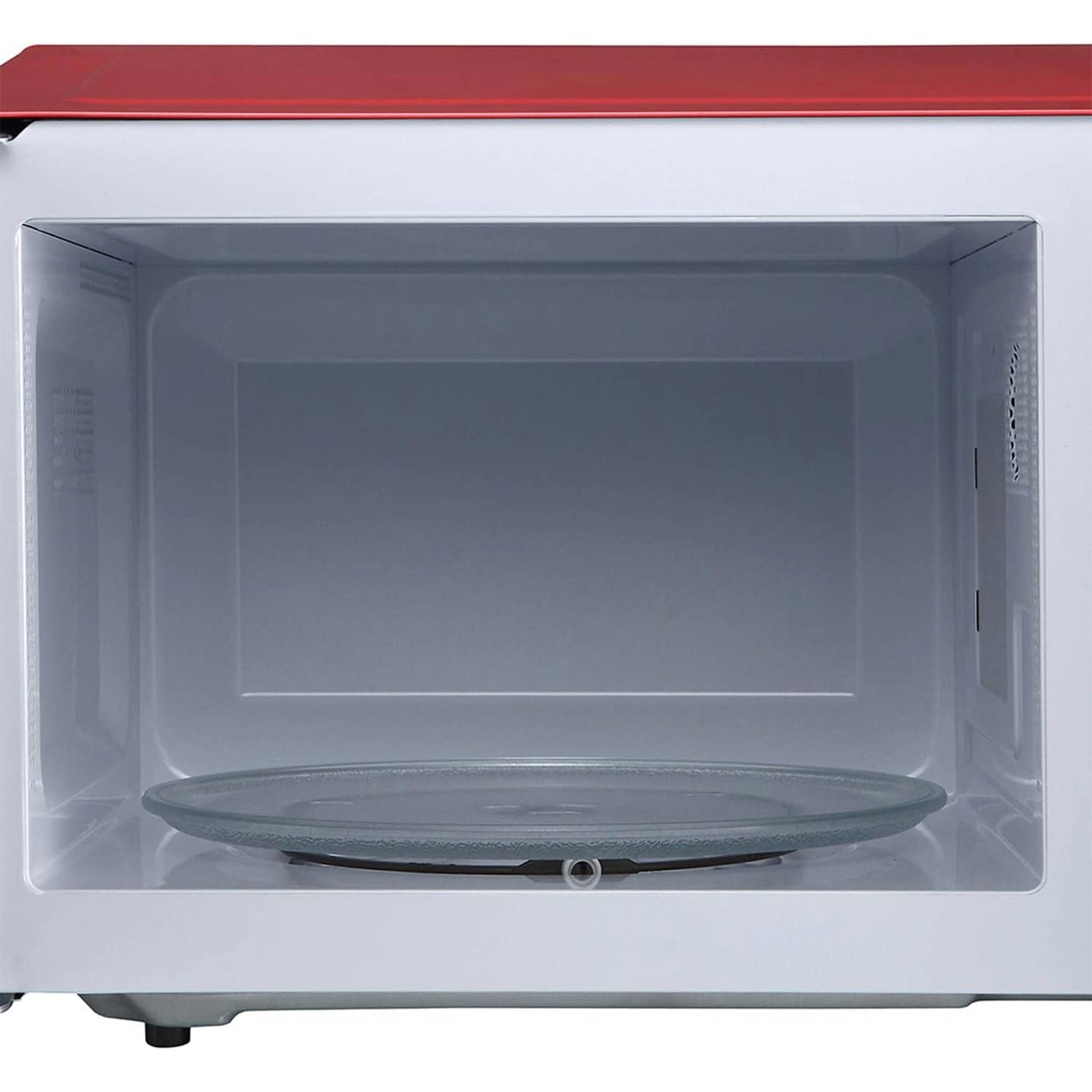 Magic Chef 0.9 Cubic Feet 900W Small Stainless Countertop Microwave Oven, Red