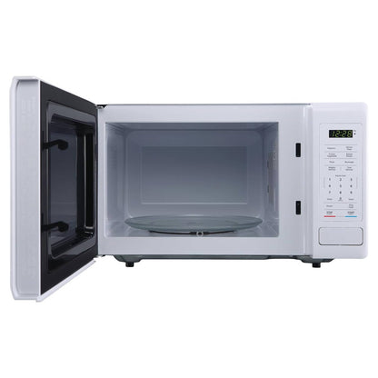 Magic Chef 0.9 Cubic Feet 900W Small Stainless Countertop Microwave Oven, White