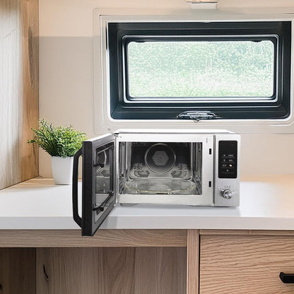 Magic Chef 1.0 Cubic Feet Stainless Countertop Microwave with Air Fryer, Black