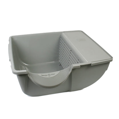 Omega Paw Roll 'n Clean Self Cleaning Cat Litter Box with Tray, Regular, Taupe
