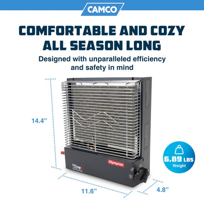 Camco Olympian Wave-3 Portable Catalytic Safety Heater for RV Use, 3,000 BTU