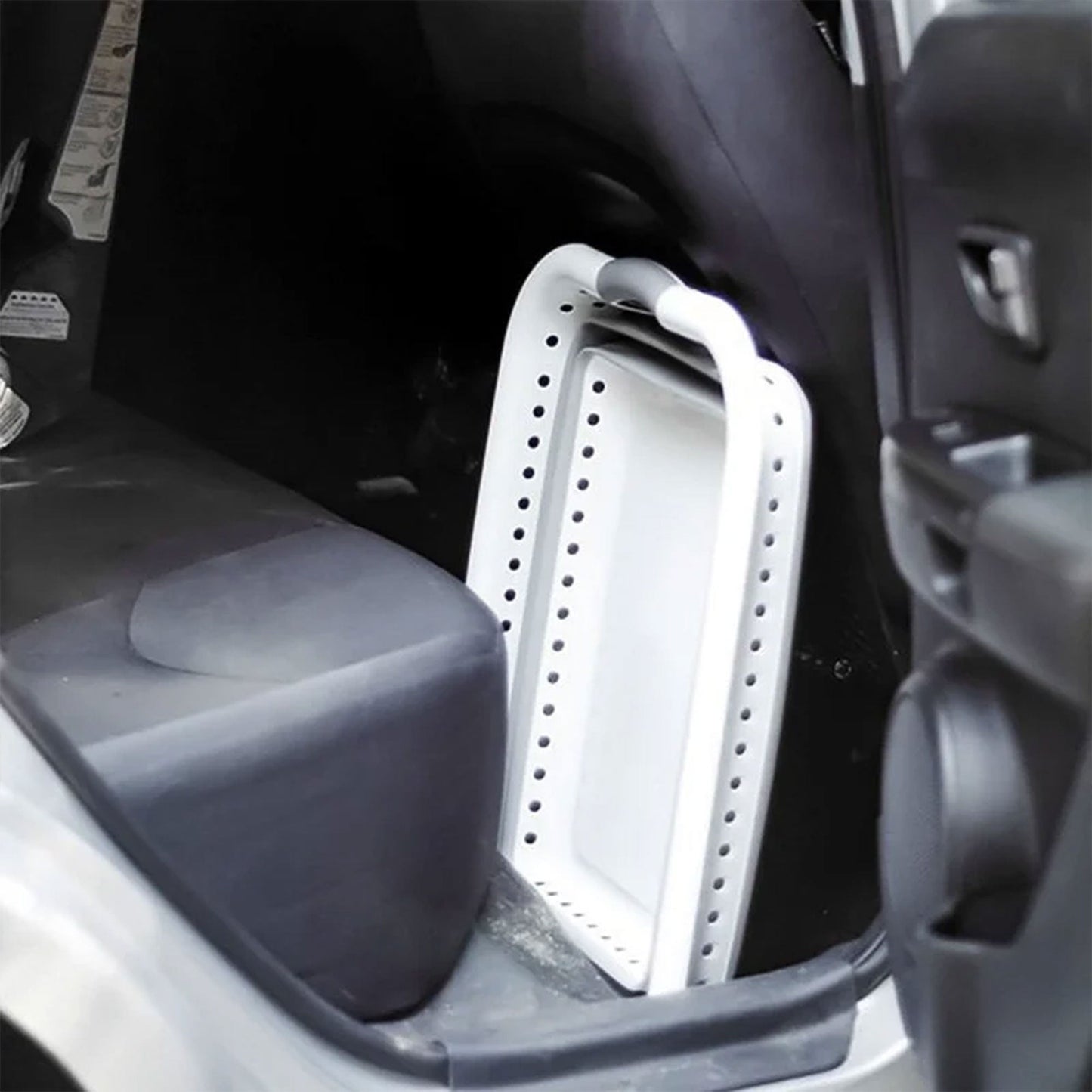 Camco Collapsible Laundry Basket, Plastic Bin, Handles for Storage, Large, White