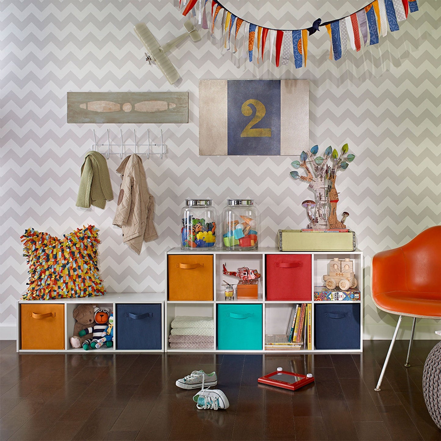 ClosetMaid Cubeicals Fabric Drawer, Open Storage Organizing Bin, Orange (2 Pack)