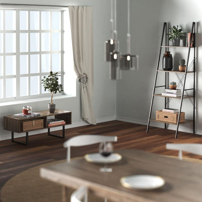 ClosetMaid Wooden Coffee Table with Storage Shelves, Modern Home Furniture, Gray