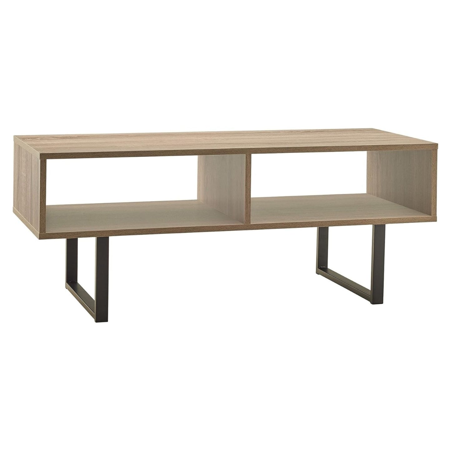 ClosetMaid Wooden Coffee Table with Storage Shelves, Modern Home Furniture, Gray