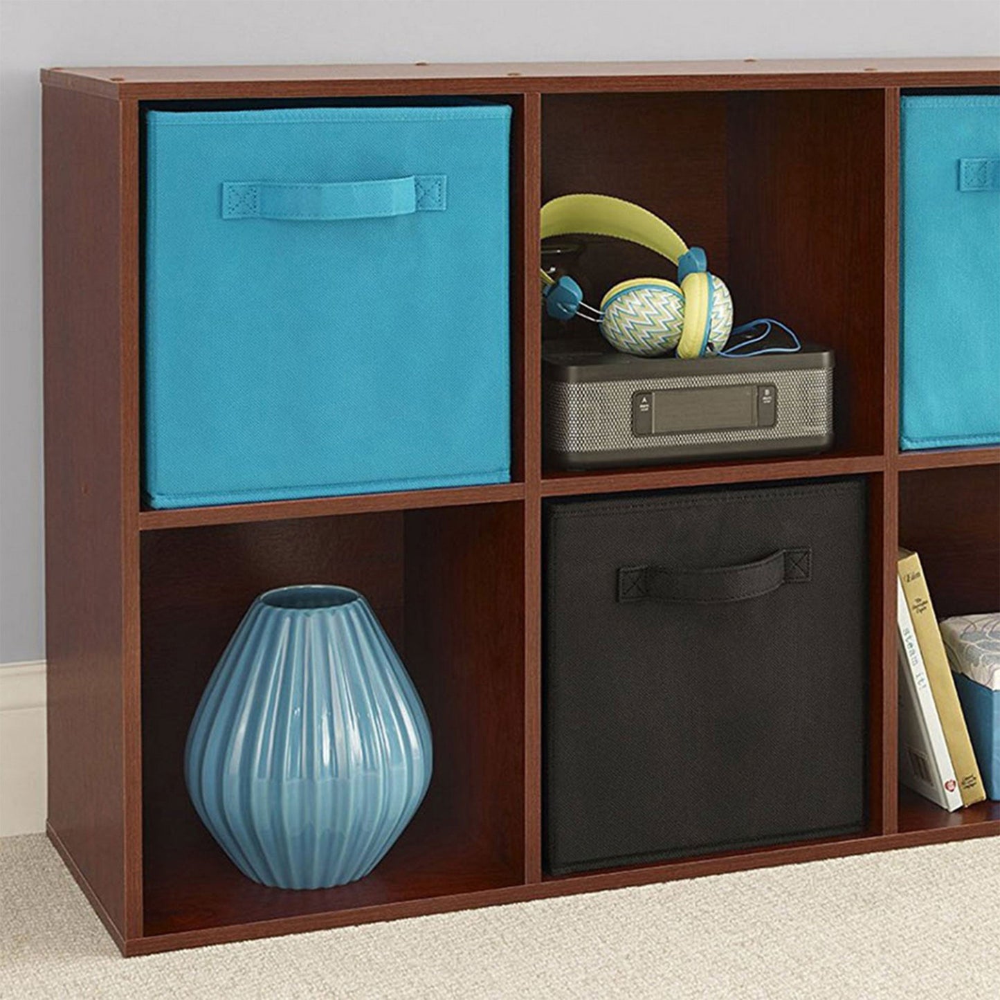 ClosetMaid Cubeicals Fabric Drawer, Open Storage Organizing Bin, Black (2 Pack)