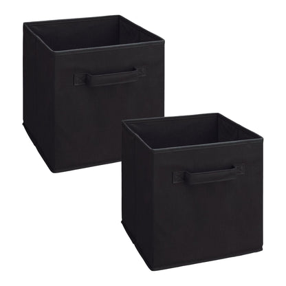 ClosetMaid Cubeicals Fabric Drawer, Open Storage Organizing Bin, Black (2 Pack)