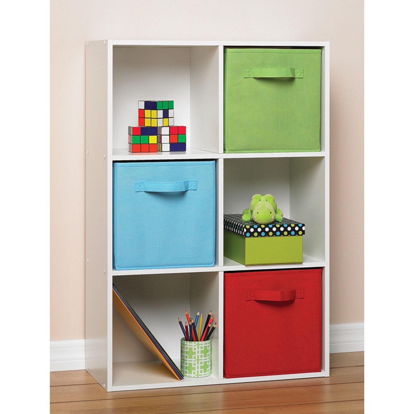 ClosetMaid Cubeicals Fabric Drawer, Open Storage Organizing Bin, Green (2 Pack)