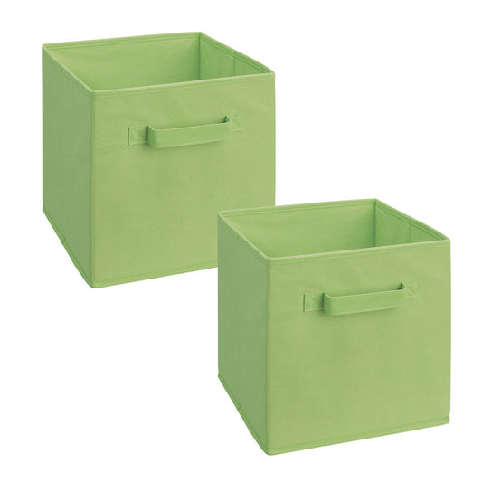 ClosetMaid Cubeicals Fabric Drawer, Open Storage Organizing Bin, Green (2 Pack)