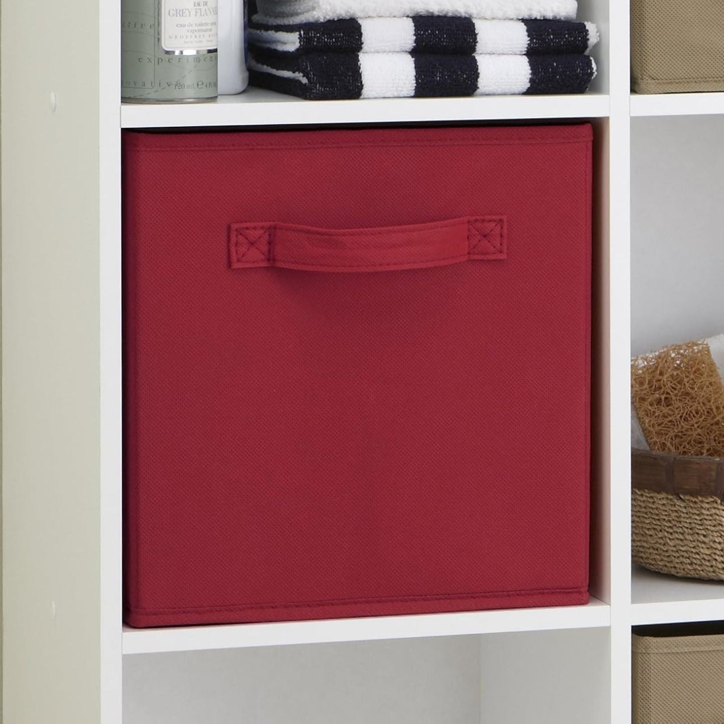 ClosetMaid Cubeicals Fabric Drawer, Open Storage Organizing Bin, Red (2 Pack)