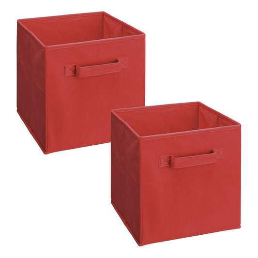ClosetMaid Cubeicals Fabric Drawer, Open Storage Organizing Bin, Red (2 Pack)