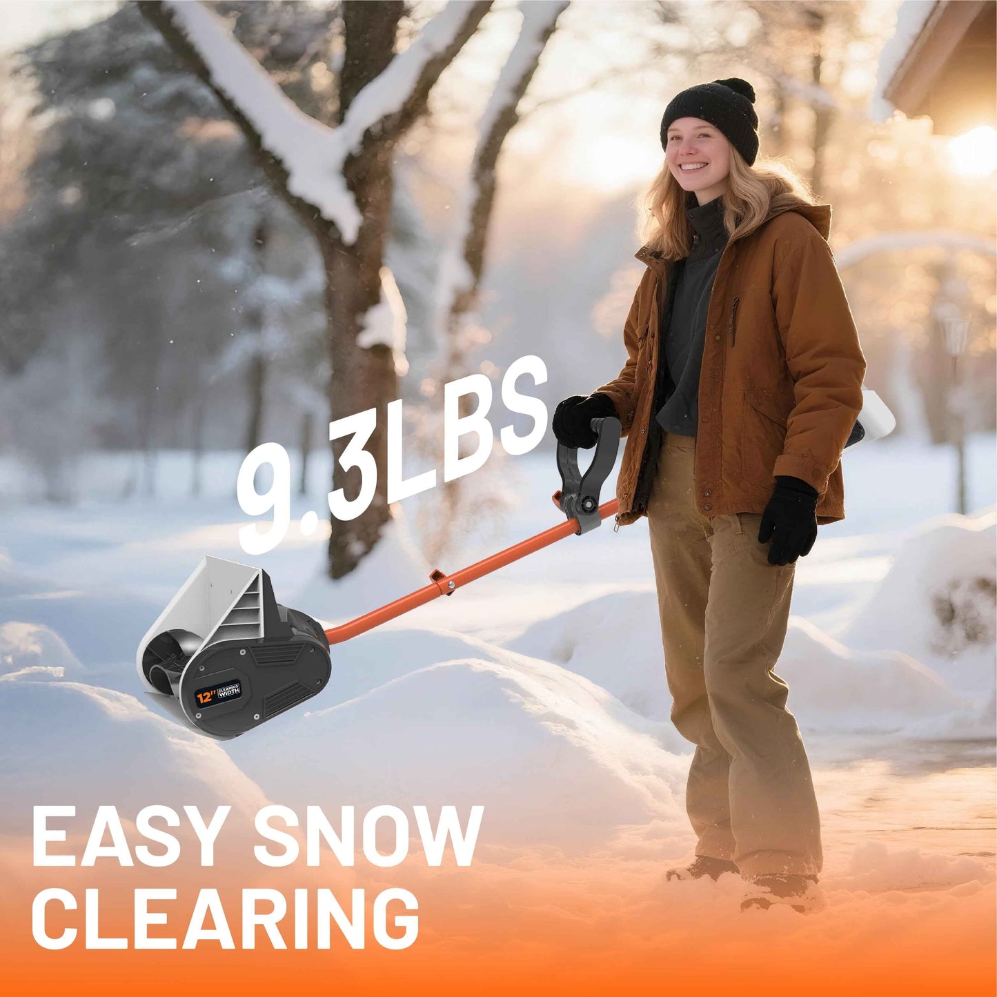 Litheli Cordless Snow Shovel, 20V 12" Battery Powered Snow Thrower, Battery Snow Blower with Auxiliary Handle, with 4.0Ah+2.0Ah Li-ion Battery