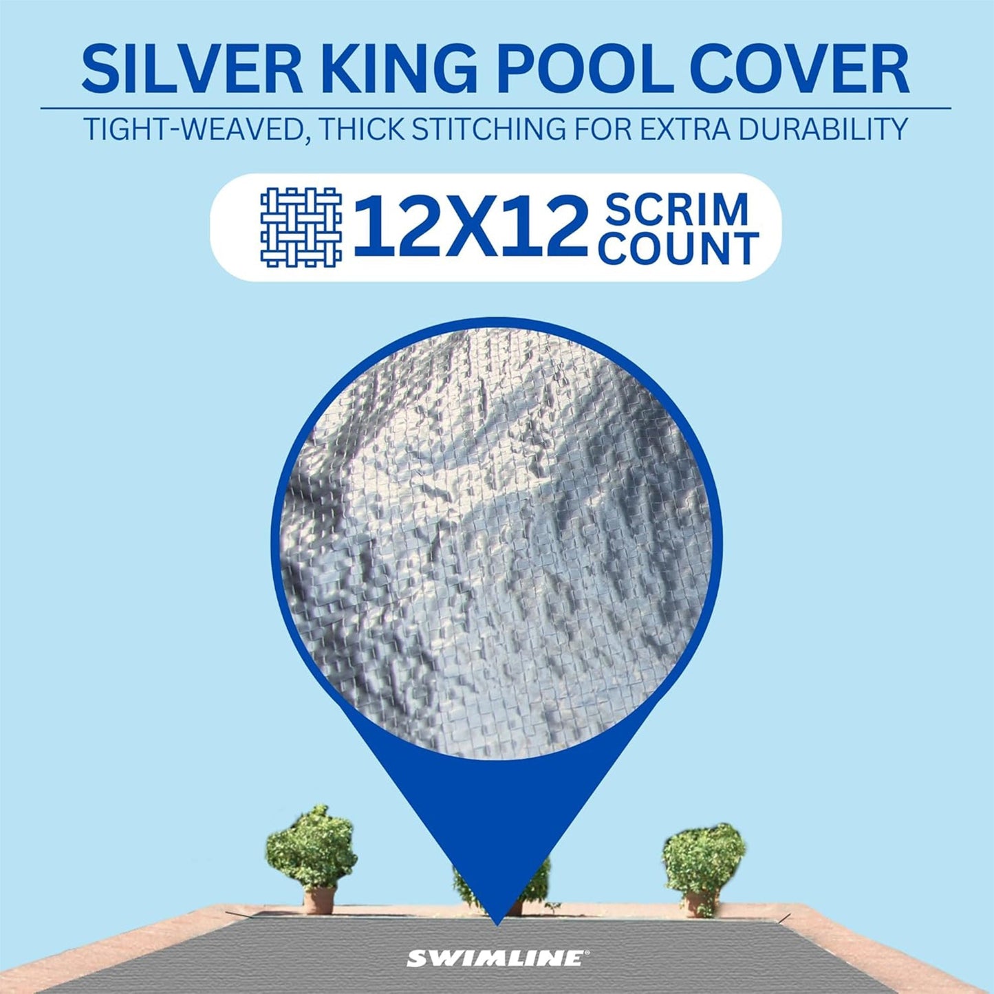 Swimline Hydrotools Silver King Winter Pool Cover for 20 x 40 Ft Inground Pools