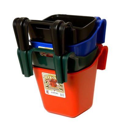 Little Giant 12 Quart Mountable Livestock & Pet Hook Over Bucket Feeder, Red