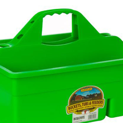 Little Giant DuraTote Plastic Box Organizer w/2 Compartment & Grip Handle, Green