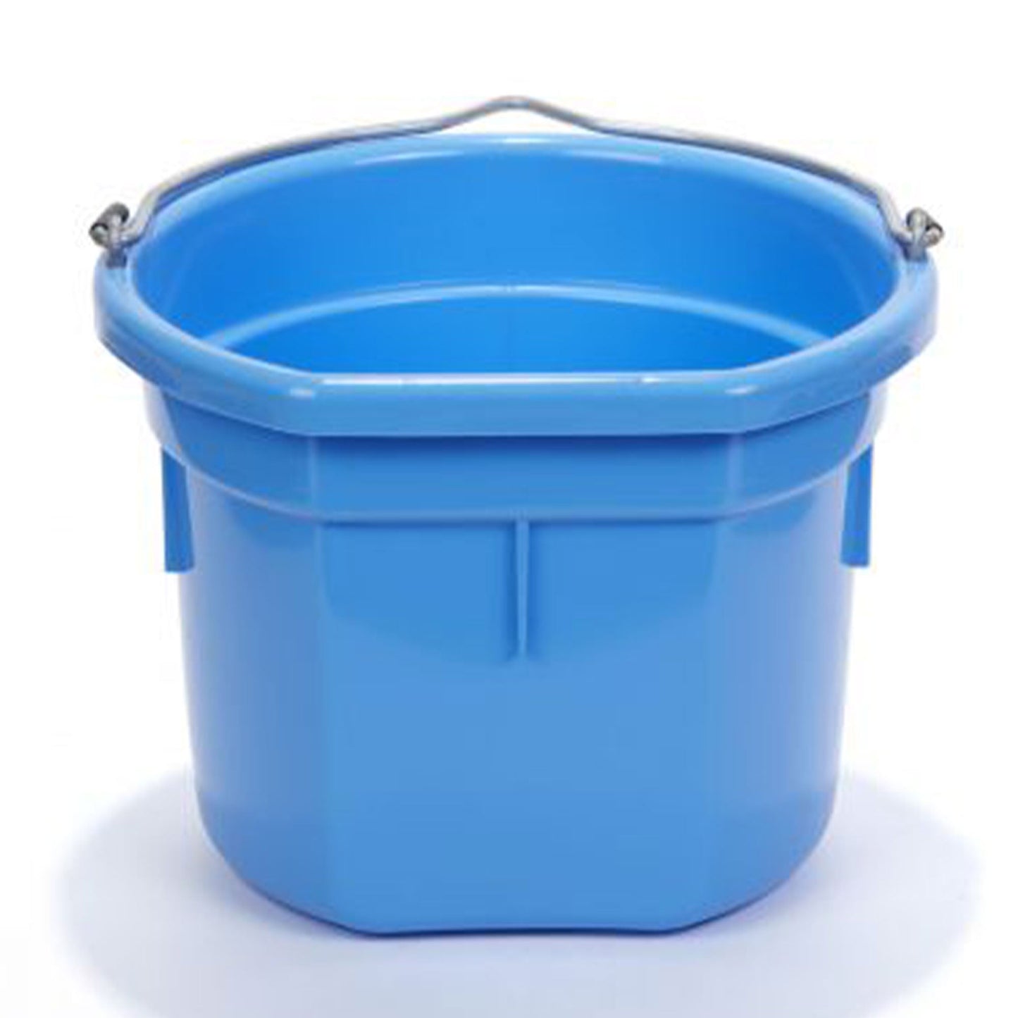 Little Giant Heavy Duty 8 Quart Flat Back Plastic Bucket w/ Metal Handle, Berry