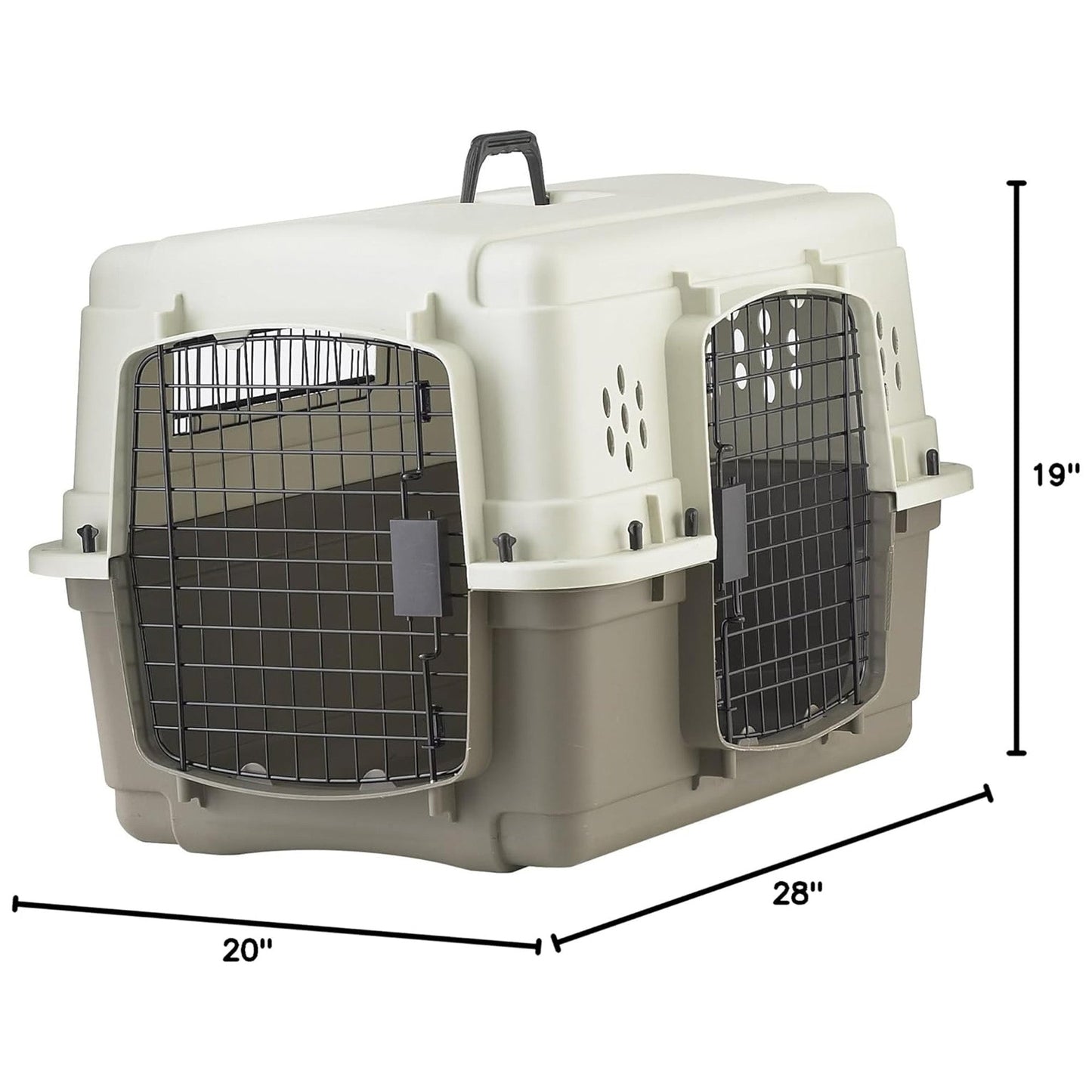 Pet Lodge 2-Door Pet Crate, Airline Approved Dog & Cat Carrier for Travel, Small