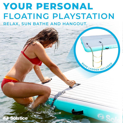 Solstice Original Inflatable LUXE Dock Platform 8' x 5' Floating Raft Water Mat
