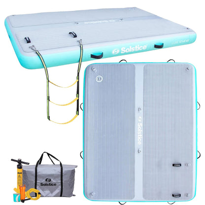 Solstice Original Inflatable LUXE Dock Platform 10' x 8' Floating Raft Water Mat