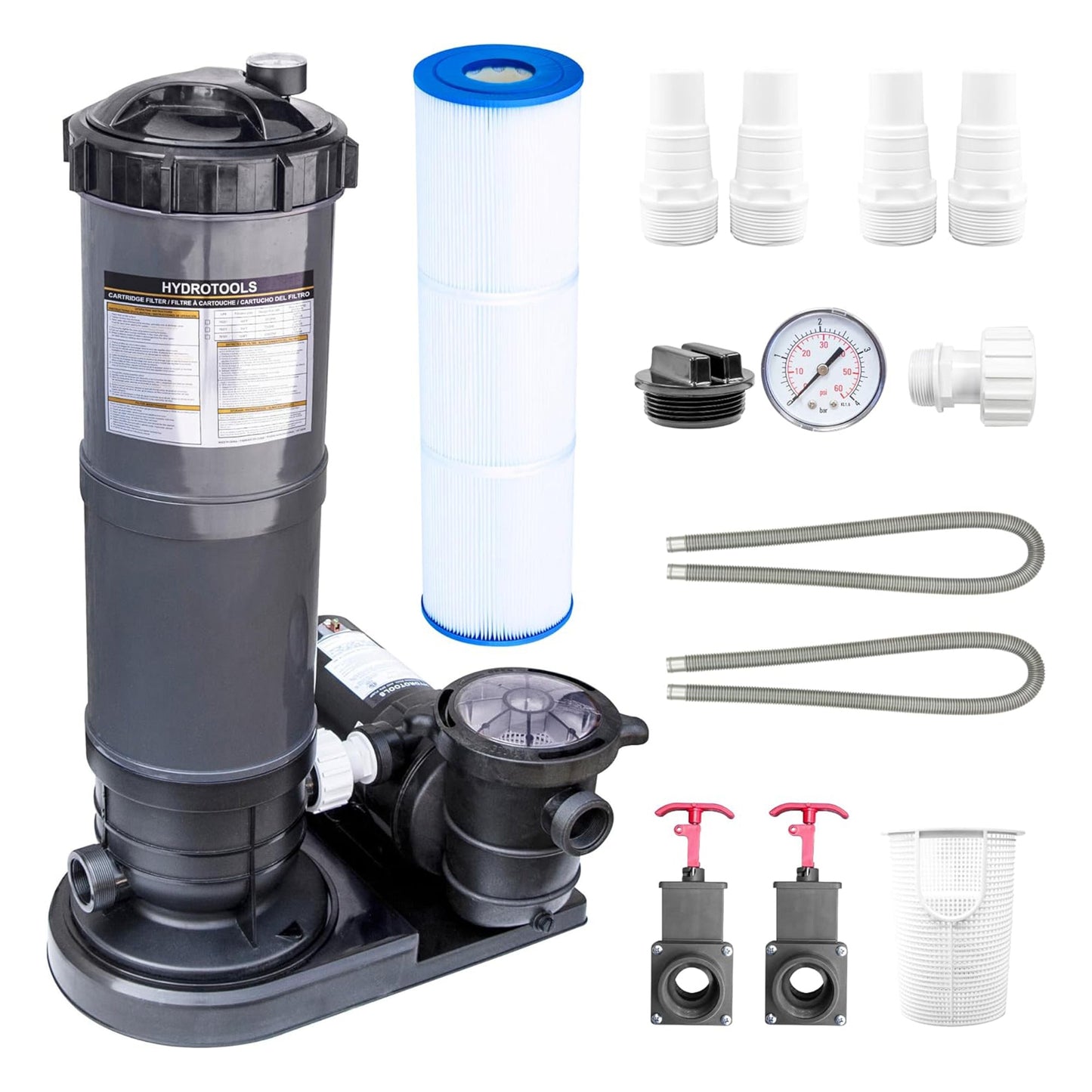 Swimline HYDROTOOLS 50 Sq Ft Cartridge Pool Filter System for Above Ground Pools
