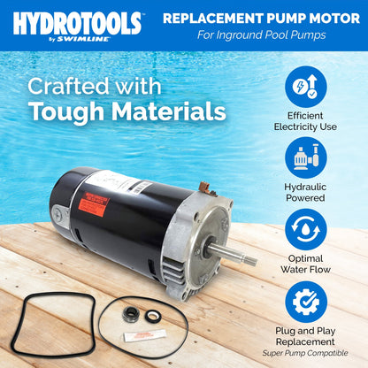 Swimline Hydrotools 75015 1.5 HP Replacement Pool Pump Motor for Inground Pumps