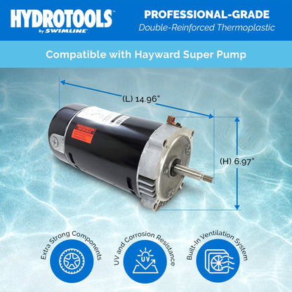 Swimline Hydrotools 75015 1.5 HP Replacement Pool Pump Motor for Inground Pumps