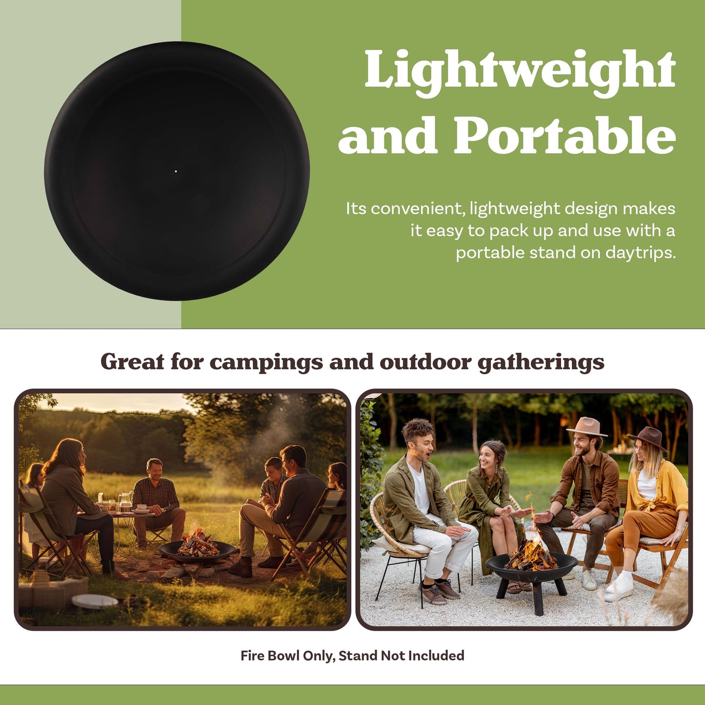 Pure Garden 30in Fire Bowl - Firepit Insert for DIY Fire Pit or Replacement