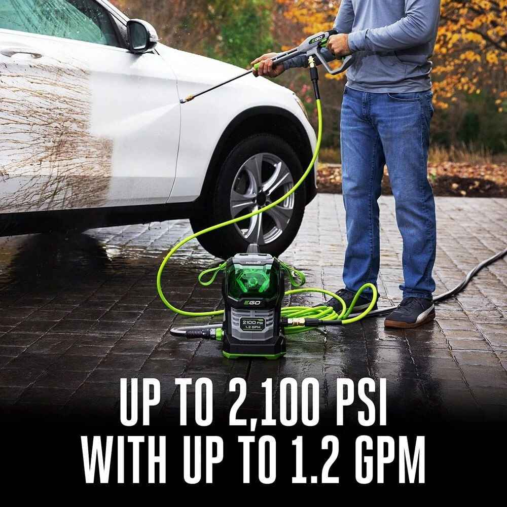 Ego Power+ 2100 Psi 1.2 Gpm Battery Powered Cold Water Pressure Washer With 4 Spray Nozzles Bare Tool