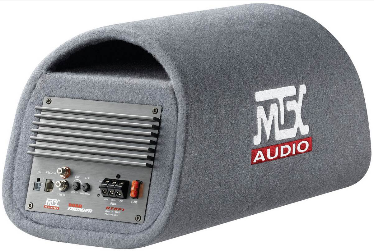 MTX AUDIO 8 Inch 240W Car Subwoofer Amplified Tube Box w/ BOSS Audio Wiring Kit - Find Fresh Goods