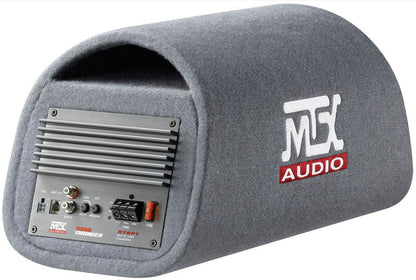 MTX AUDIO 8 Inch 240W Car Subwoofer Amplified Tube Box w/ BOSS Audio Wiring Kit - Find Fresh Goods