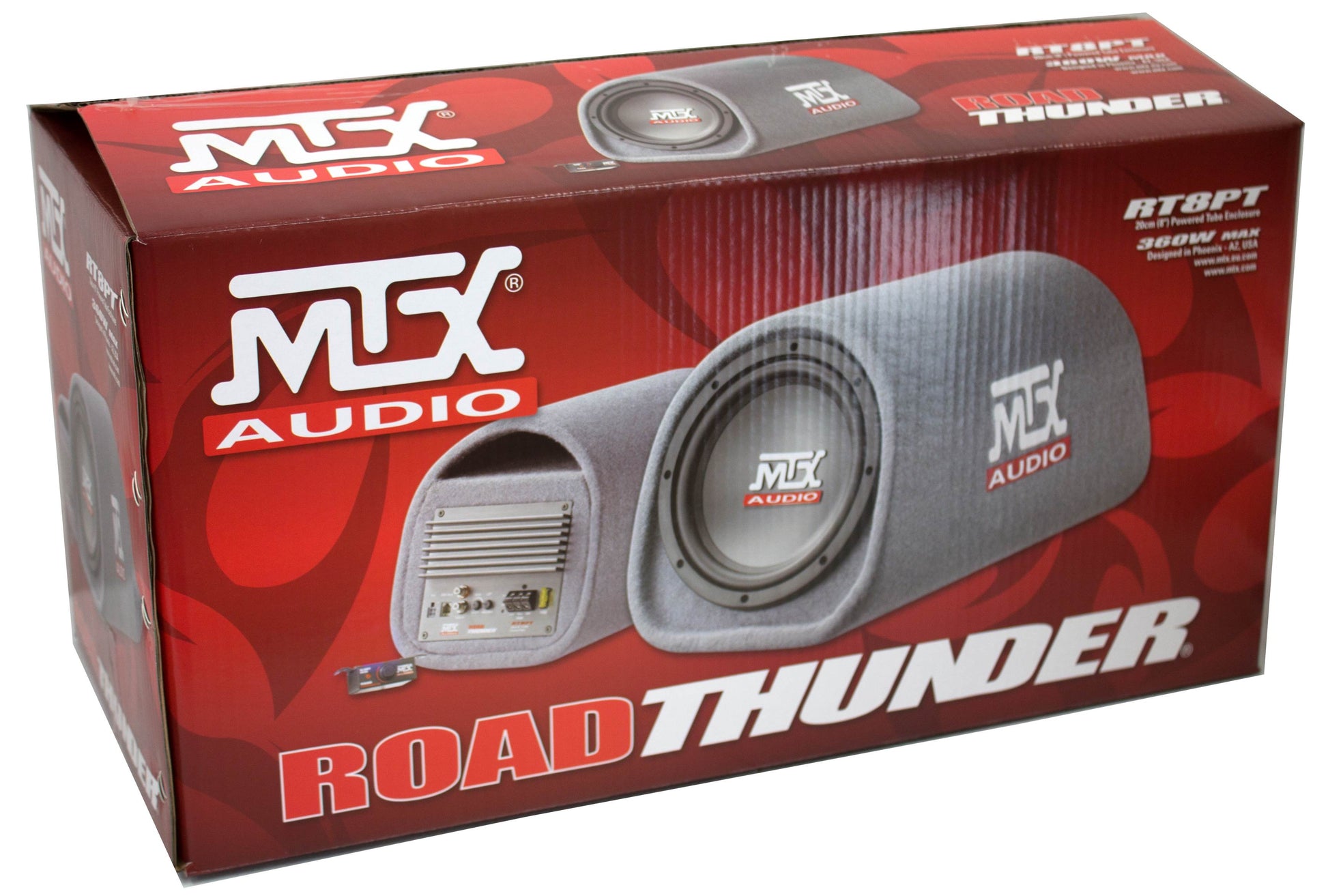 MTX AUDIO 8 Inch 240W Car Subwoofer Amplified Tube Box w/ BOSS Audio Wiring Kit - Find Fresh Goods