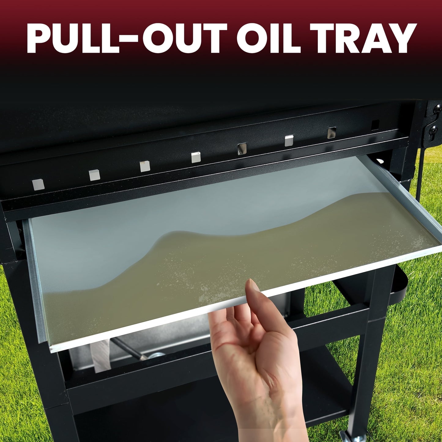 Enyopro 3 Burner Propane Gas Grill, 30,000BTU Stainless Steel Barbecue Grill with Foldable Side Table, Built-in Thermometer, Hanging Basket for Outdoor BBQ Camping Grill