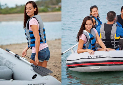 Intex Mariner 4 Inflatable Raft River/Lake Dinghy Boat Set & Motor Mount Kit - Find Fresh Goods