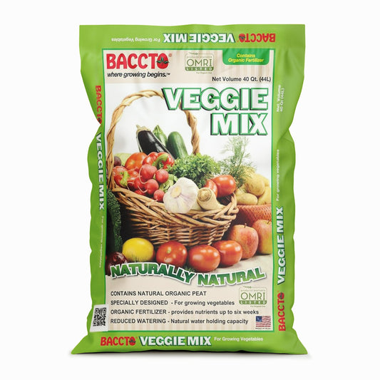 Michigan Peat Company BACCTO Veggie Planting Mix for Vegetables, 40 Quart Bag