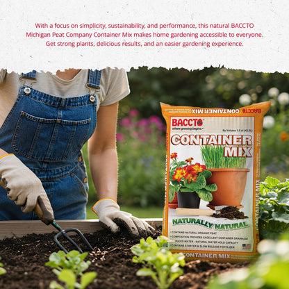 Michigan Peat Company BACCTO Container Planting Mix with Starter, 1.5 Cubic Feet