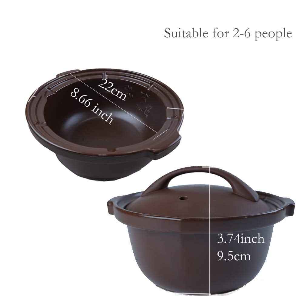 TIANJI Electric Claypot Crock Pot Stew Pot Rice Cooker Ceramic Soup Porridge Maker 3L,24h Pre-set